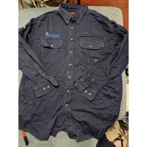 Ariat Work FR Mens XXL Navy BlFlame Resistant Button Down Shirt